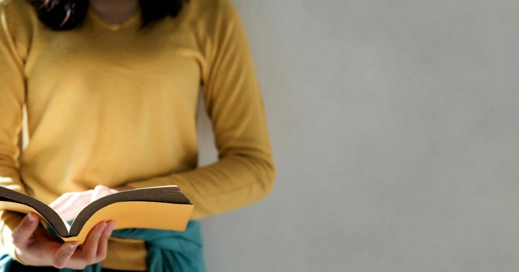 Woman reading book